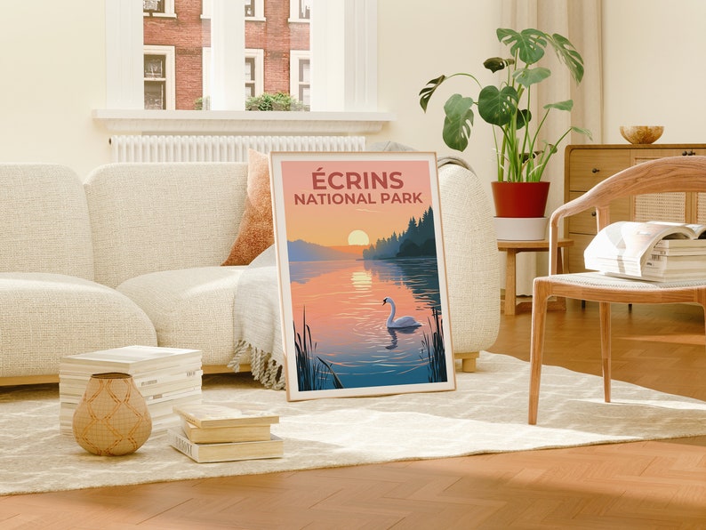 Ecrins National Park Poster, Écrins Print, France Poster, France Print, Écrins Travel Poster, Swan Poster, Écrins Art