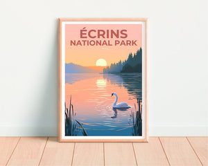 Ecrins National Park Poster, Écrins Print, France Poster, France Print, Écrins Travel Poster, Swan Poster, Écrins Art
