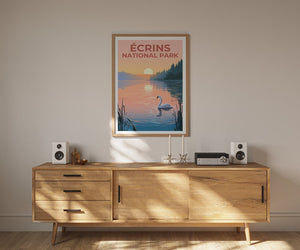 Ecrins National Park Poster, Écrins Print, France Poster, France Print, Écrins Travel Poster, Swan Poster, Écrins Art