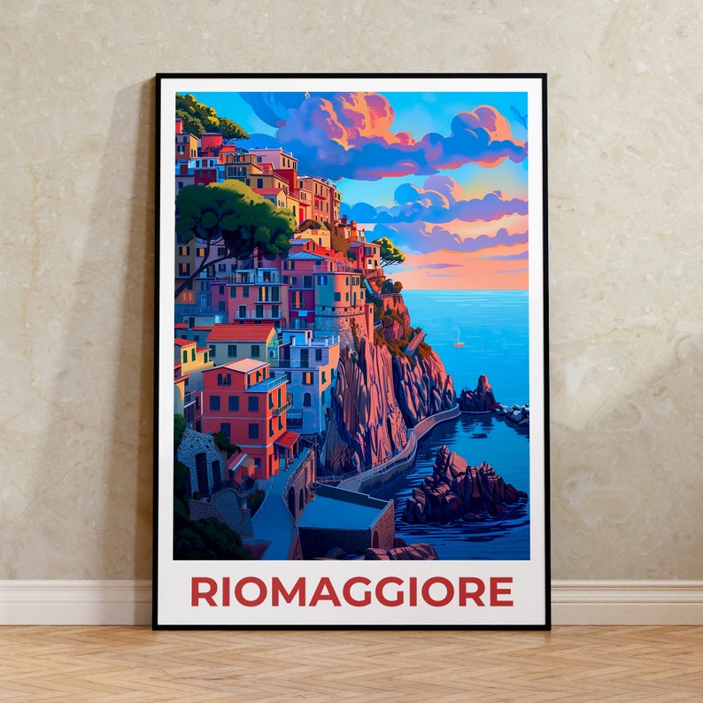 Riomaggiore Travel Poster, Italy Wall Art, Italy Print, Riomaggiore Poster, Italy Poster, City Poster, Riomaggiore Art