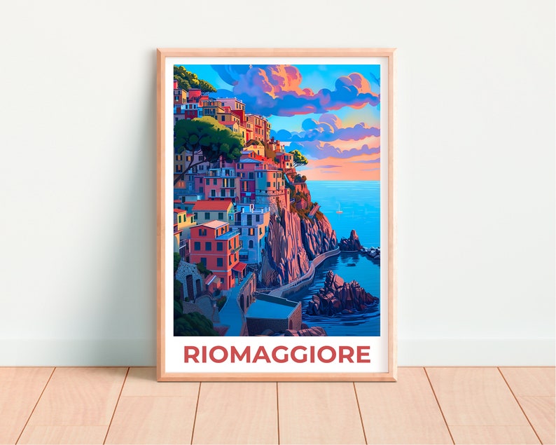 Riomaggiore Travel Poster, Italy Wall Art, Italy Print, Riomaggiore Poster, Italy Poster, City Poster, Riomaggiore Art