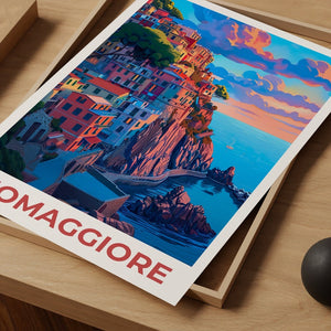 Riomaggiore Travel Poster, Italy Wall Art, Italy Print, Riomaggiore Poster, Italy Poster, City Poster, Riomaggiore Art