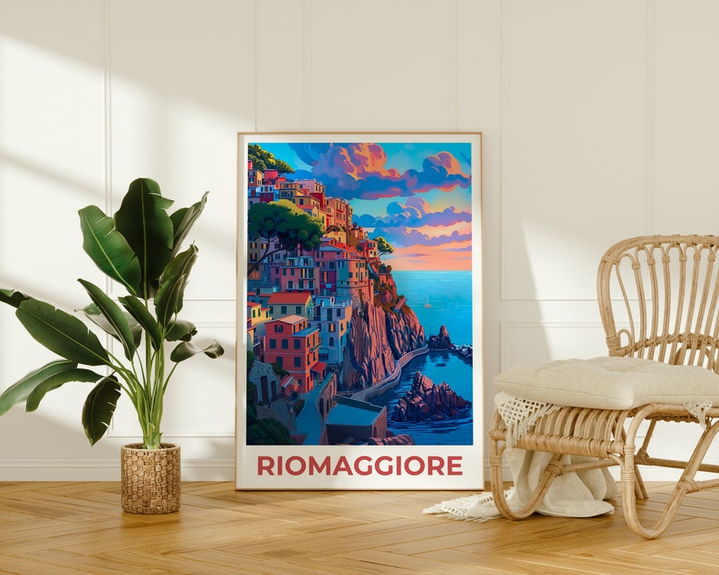Riomaggiore Travel Poster, Italy Wall Art, Italy Print, Riomaggiore Poster, Italy Poster, City Poster, Riomaggiore Art