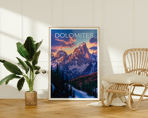 Dolomiten Poster, Dolomiten Druck, Italien Poster, Italien Druck, Dolomiten Reise Poster, Berge Poster, Dolomiten Kunst