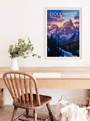 Dolomiten Poster, Dolomiten Druck, Italien Poster, Italien Druck, Dolomiten Reise Poster, Berge Poster, Dolomiten Kunst