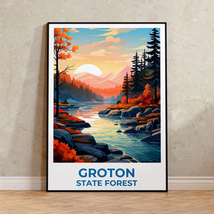 Groton State Forest Travel Print Vermont Poster New England Wall Art Vermont Poster Home Decor Birthday Gift