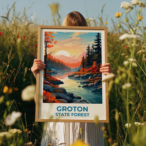 Groton State Forest Travel Print Vermont Poster New England Wall Art Vermont Poster Home Decor Birthday Gift