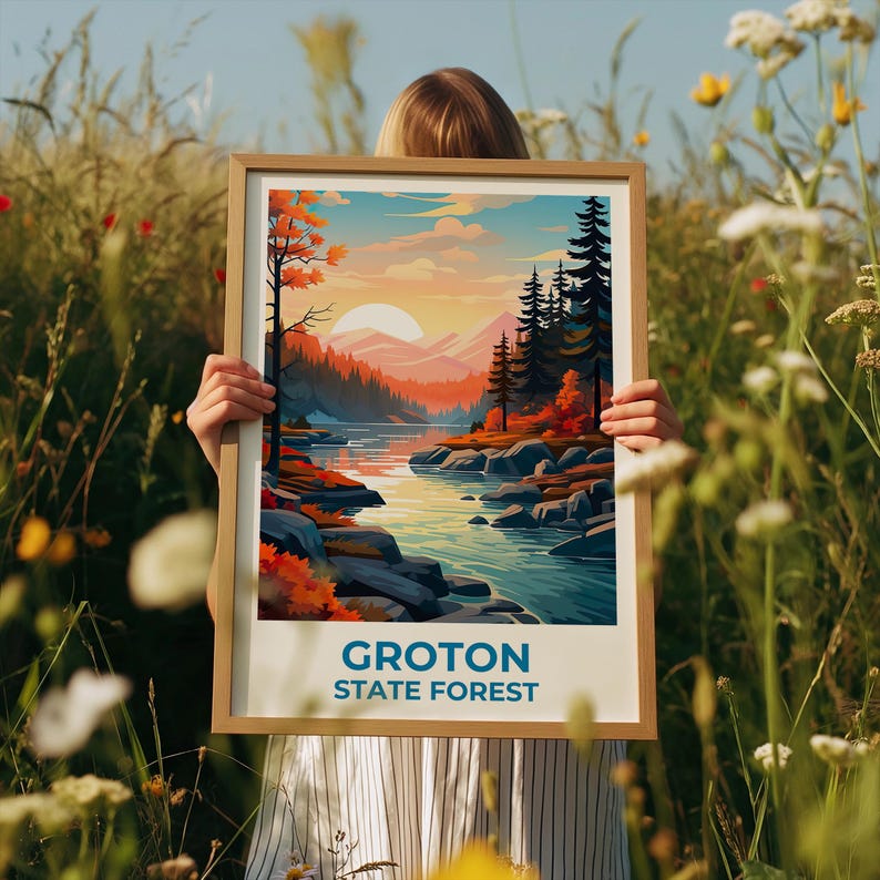 Groton State Forest Travel Print Vermont Poster New England Wall Art Vermont Poster Home Decor Birthday Gift