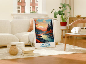 Groton State Forest Travel Print Vermont Poster New England Wall Art Vermont Poster Home Decor Birthday Gift