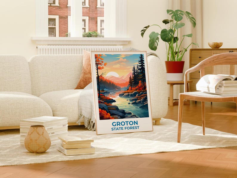 Groton State Forest Travel Print Vermont Poster New England Wall Art Vermont Poster Home Decor Birthday Gift
