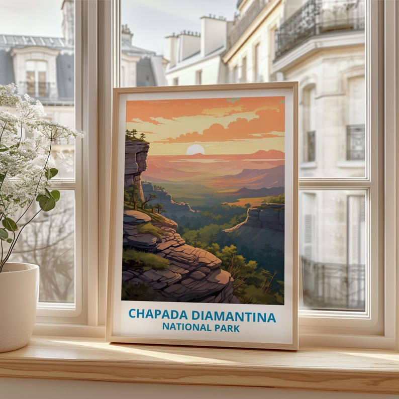 Chapada Diamantina National Park Travel Print,  Brazil Poster, Forest Wall Art, Chapada Poster, Home Decor, Birthday Gift