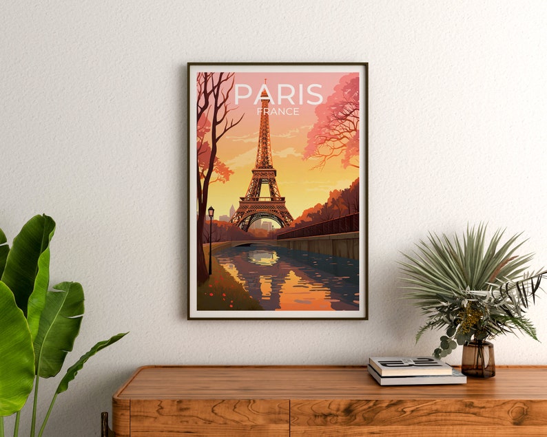 Paris Travel Poster, Paris Wall Art, Eiffel Tower Print, Eiffel Tower Poster, France Art, Europe Poster, Seine River, Wall Decor