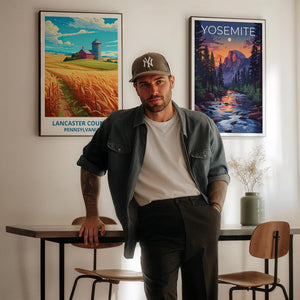 Lancaster County Travel Print Pennsylvania Poster Farmland Wall Art Rustic Illustration Lancaster County Poster Home Decor Birthday Gift