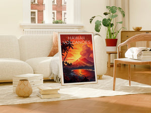Hawaii Volcanoes Travel Poster, Hawaii Wall Art, Hawaii Print, Hawaii Volcanoes Poster, Hawaiʻi Volcanoes Poster, Hawaii Volcanoes Print