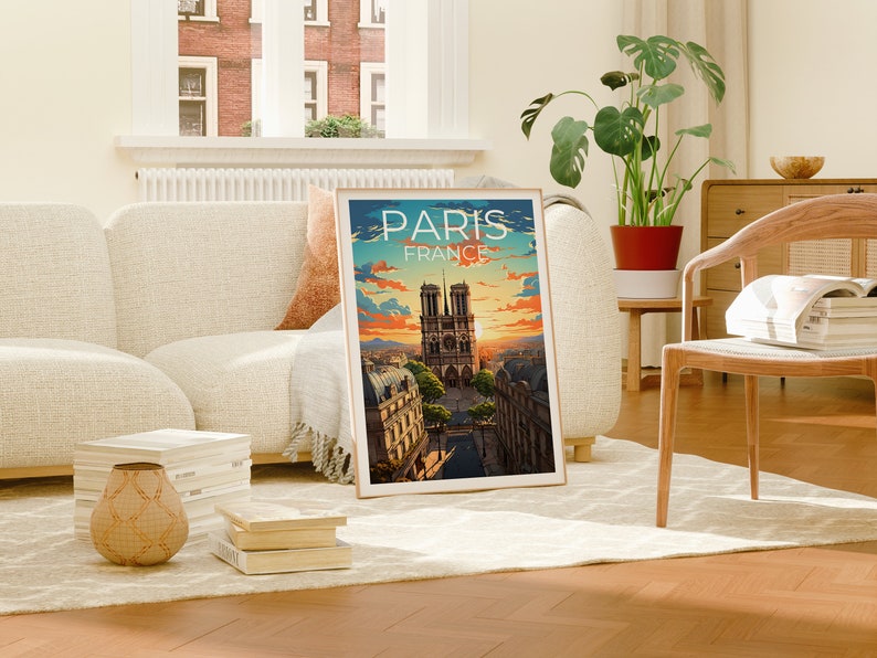Notre-Dame Travel Poster, Paris Wall Art, Paris Print, Notre-Dame Poster, Paris Poster, Notre Dame Poster, Notre-Dame Art