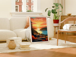Maine Poster, Maine Print, Acadia National Park Poster, Acadia Print, Maine Travel Poster, Forest Poster
