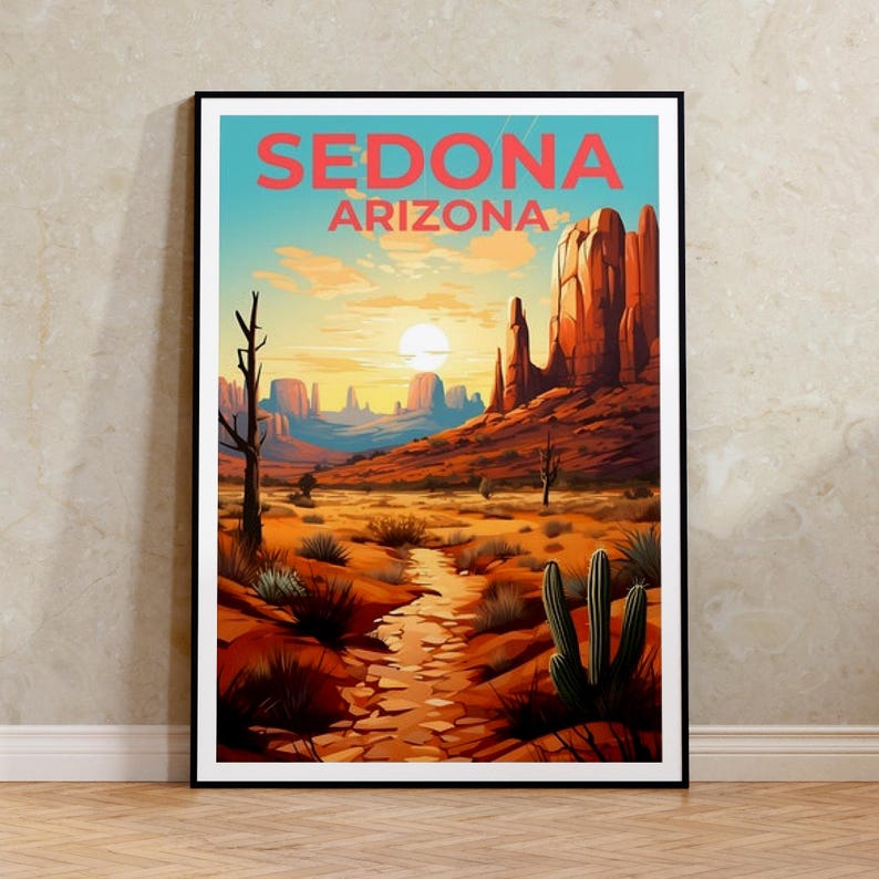 Sedona Travel Poster, Arizona Wall Art, Arizona Print, Sedona Poster, Arizona Poster, Nature Poster, Sedona Art
