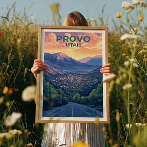 Provo Utah Poster - Wasatch Mountains Wall Art Print