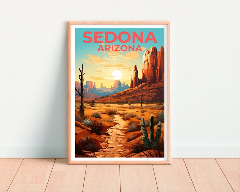 Sedona Travel Poster, Arizona Wall Art, Arizona Print, Sedona Poster, Arizona Poster, Nature Poster, Sedona Art