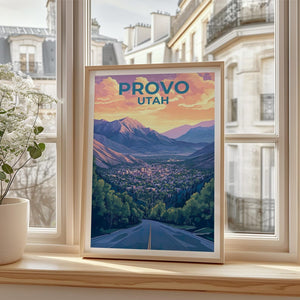 Provo Utah Poster - Wasatch Mountains Wall Art Print