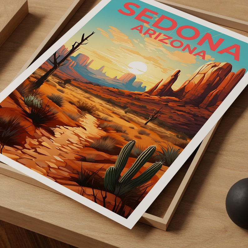 Sedona Travel Poster, Arizona Wall Art, Arizona Print, Sedona Poster, Arizona Poster, Nature Poster, Sedona Art