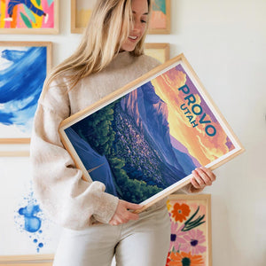 Provo Utah Poster - Wasatch Mountains Wall Art Print