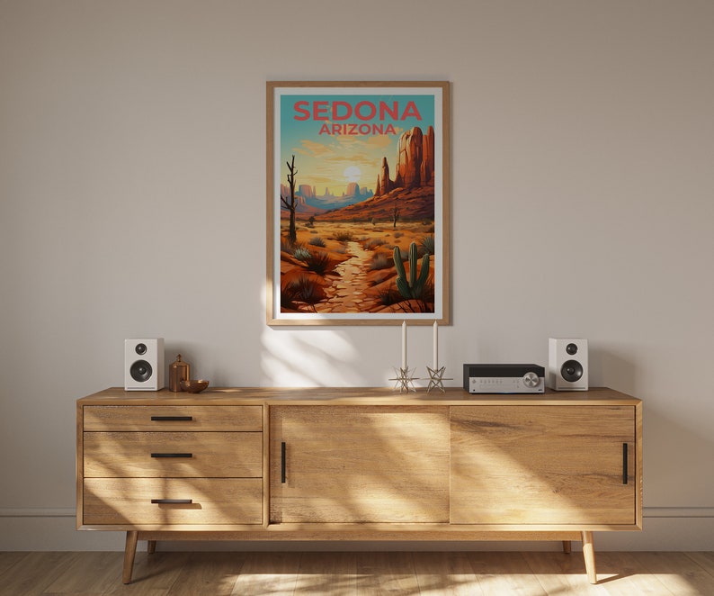 Sedona Travel Poster, Arizona Wall Art, Arizona Print, Sedona Poster, Arizona Poster, Nature Poster, Sedona Art
