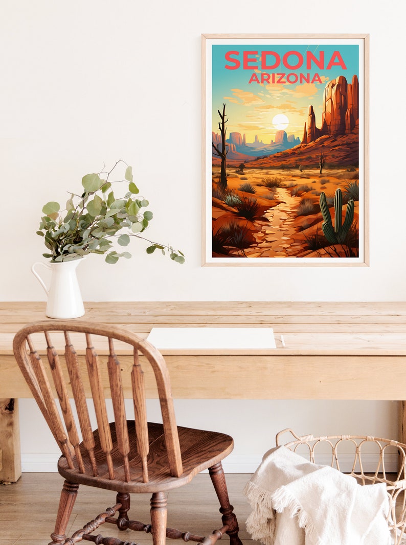 Sedona Travel Poster, Arizona Wall Art, Arizona Print, Sedona Poster, Arizona Poster, Nature Poster, Sedona Art