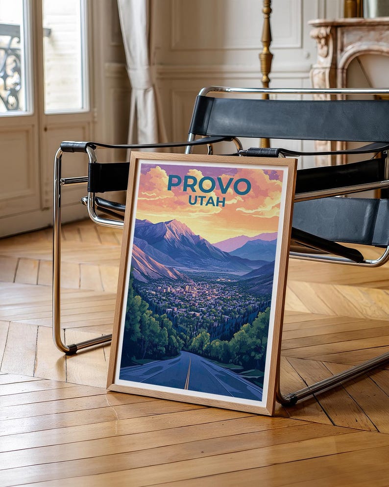 Provo Utah Poster - Wasatch Mountains Wall Art Print