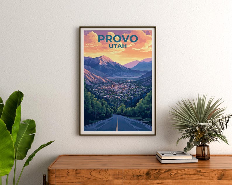 Provo Utah Poster - Wasatch Mountains Wall Art Print