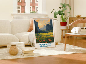 Yosemite Travel Print Yosemite Poster Yosemite Wall Art Yosemite Illustration Landscape Poster Home Decor Birthday Gift