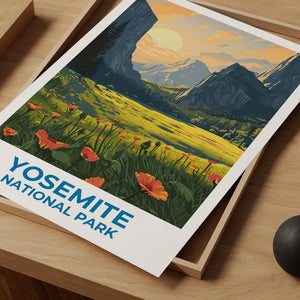 Yosemite Travel Print Yosemite Poster Yosemite Wall Art Yosemite Illustration Landscape Poster Home Decor Birthday Gift