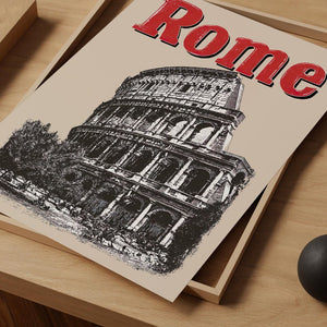 Rome Poster, Italy Travel Print, Europe Art, Colosseum Illustration, Rome Print, Scenic Wall Art, Home Decor, Birthday Gift
