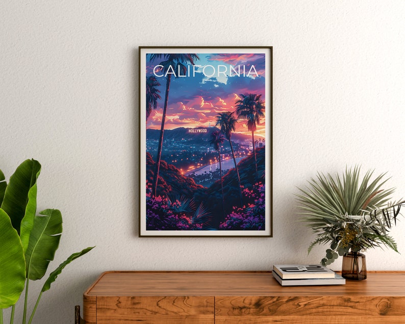 Los Angeles Poster, California Print, Coast Art, Los Angeles Print, Hollywood Poster, Hollywood Sign Poster, Hollywood Gift