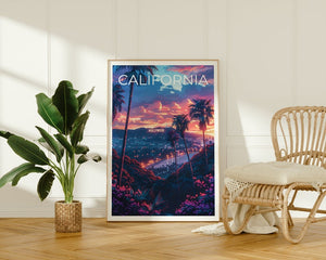 Los Angeles Poster, California Print, Coast Art, Los Angeles Print, Hollywood Poster, Hollywood Sign Poster, Hollywood Gift