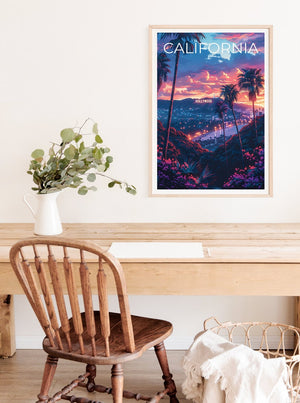 Los Angeles Poster, California Print, Coast Art, Los Angeles Print, Hollywood Poster, Hollywood Sign Poster, Hollywood Gift