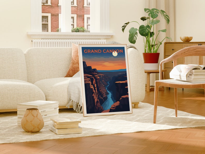 Affiche de voyage du Grand Canyon, art mural de l'Arizona, impression de l'Arizona, affiche du Grand Canyon, affiche du fleuve Colorado, affiche de la nature