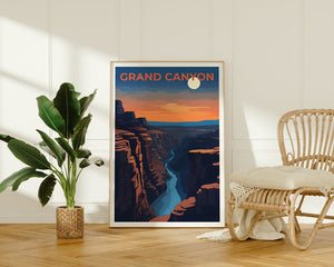Affiche de voyage du Grand Canyon, art mural de l'Arizona, impression de l'Arizona, affiche du Grand Canyon, affiche du fleuve Colorado, affiche de la nature