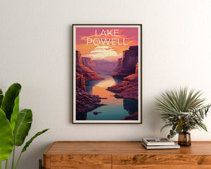 Lake Powell Reiseposter, Arizona Wandkunst, Arizona Druck, Utah Poster, Lake Powell Poster, Arizona Poster, Lake Powell Druck