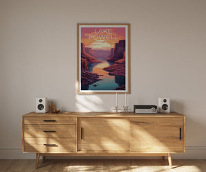 Lake Powell Reiseposter, Arizona Wandkunst, Arizona Druck, Utah Poster, Lake Powell Poster, Arizona Poster, Lake Powell Druck