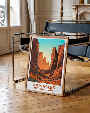 Pinnacles National Park Travel Print California Poster Desert  Wall Art Rocks Illustration Pinnacles Poster Home Decor Birthday Gift