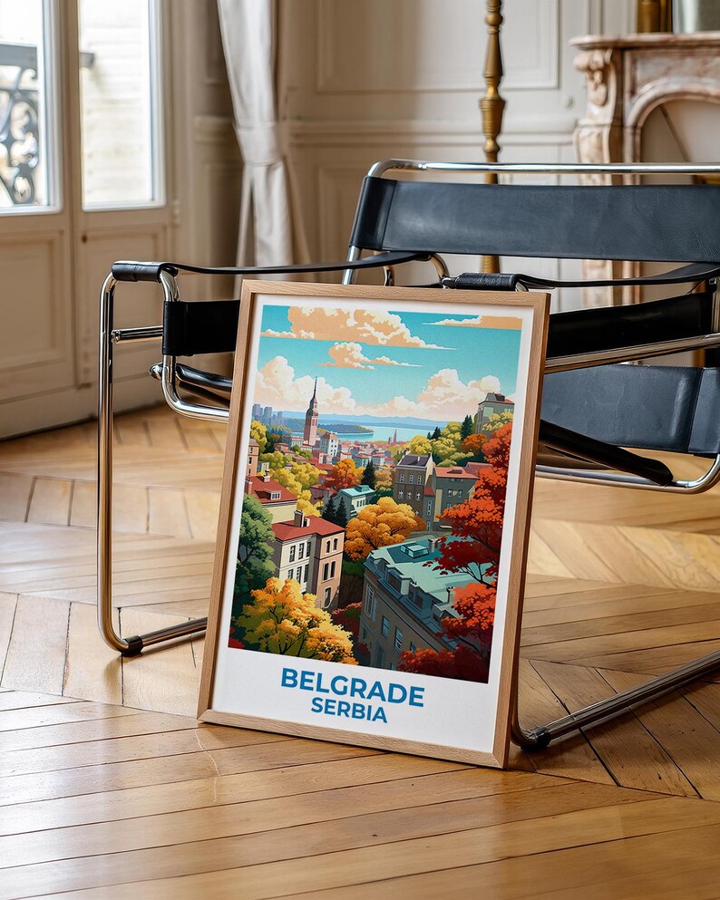 Belgrade Travel Print Serbia Poster European City Wall Art Town Illustration Belgrade Poster Home Decor Birthday Gift