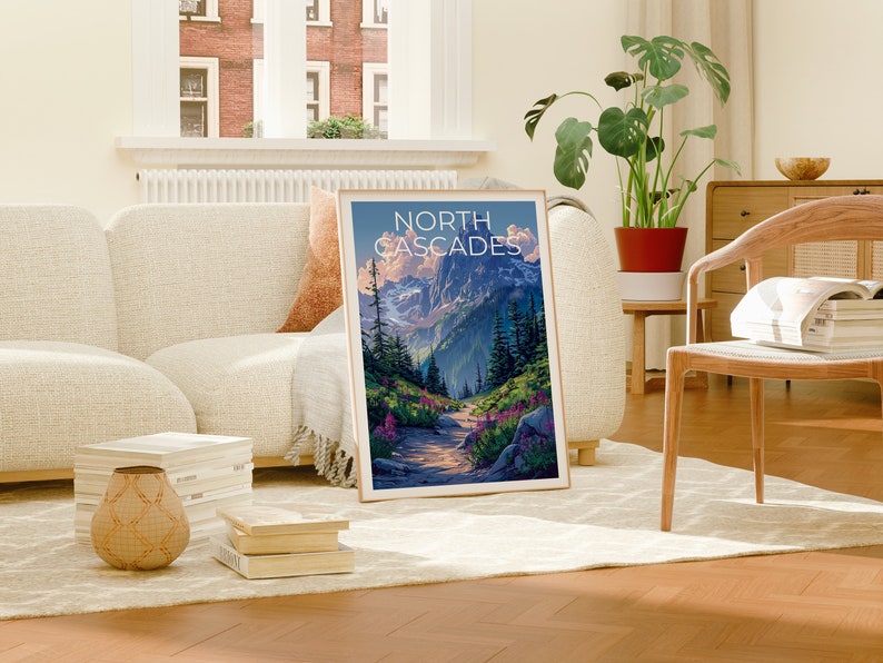 Affiche du parc national des North Cascades, impression des North Cascades, affiche de Washington, impression de Washington, affiche de montagne