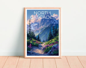 Affiche du parc national des North Cascades, impression des North Cascades, affiche de Washington, impression de Washington, affiche de montagne