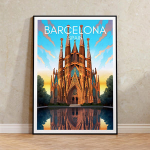 Barcelona Travel Poster, Spain Wall Art, Sagrada Família Print, Barcelona Poster, Sagrada Família Poster, City Poster