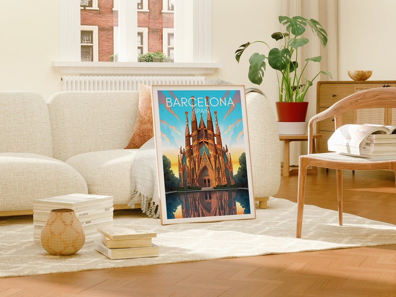 Barcelona Travel Poster, Spain Wall Art, Sagrada Família Print, Barcelona Poster, Sagrada Família Poster, City Poster