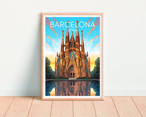 Barcelona Travel Poster, Spain Wall Art, Sagrada Família Print, Barcelona Poster, Sagrada Família Poster, City Poster