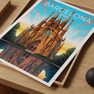 Barcelona Travel Poster, Spain Wall Art, Sagrada Família Print, Barcelona Poster, Sagrada Família Poster, City Poster