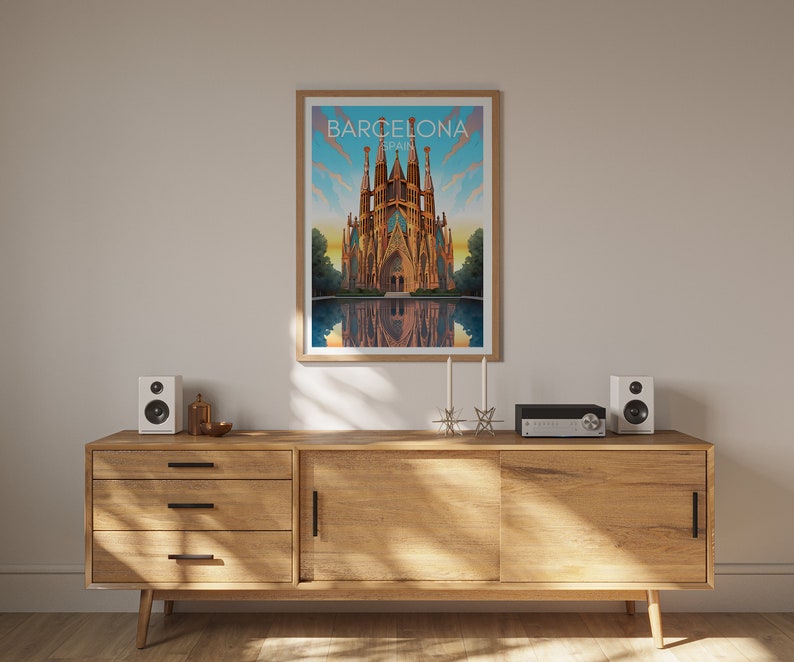 Barcelona Travel Poster, Spain Wall Art, Sagrada Família Print, Barcelona Poster, Sagrada Família Poster, City Poster
