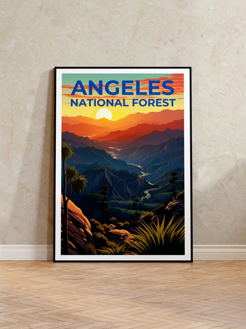 Angeles National Forest Travel Poster, California Wall Art, California Print, Angeles National Forest Poster, California Poster, Travel Gift